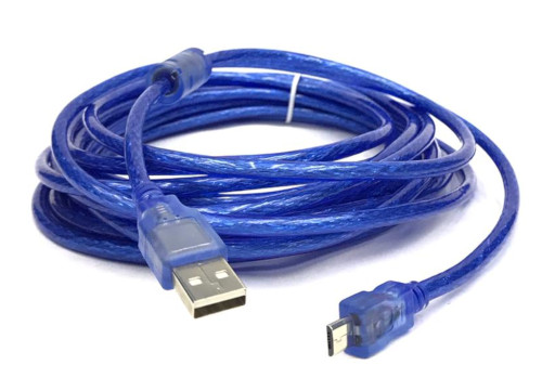 USB 2.0 AM to Micro USB M Cable Blue 5m